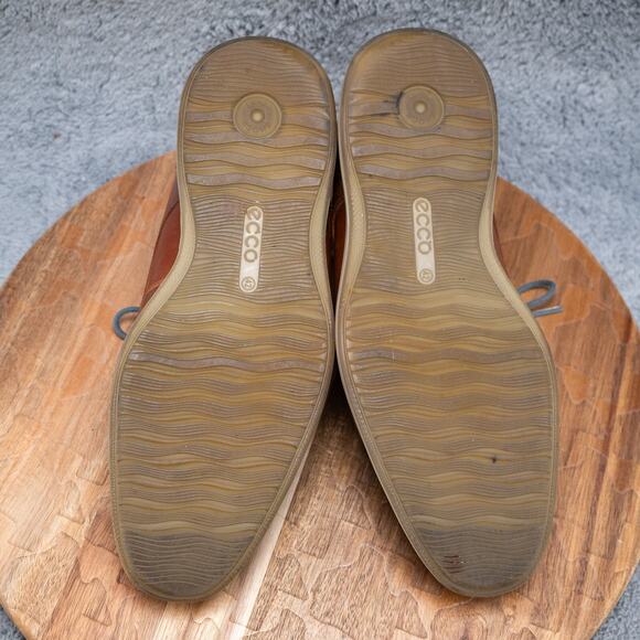 Ecco Shock Point Men's 42 US 8.5-9 Brown Leather Lace-Up Loafer Shoe - Picture 7 of 7